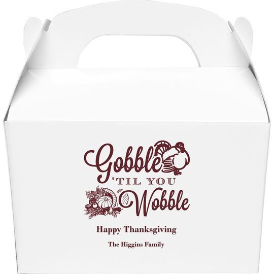 Gobble Til You Wobble Gable Favor Boxes